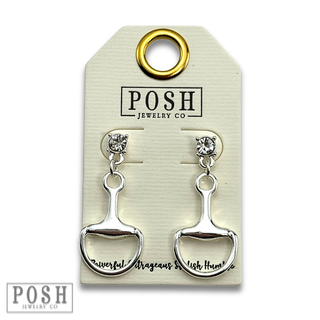 Equestrian charm rhinestone earring