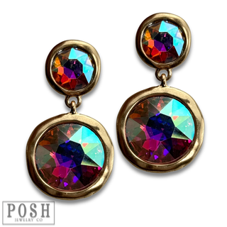 Rhinestone post and dangle earring