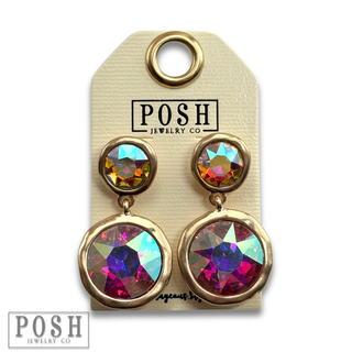 Rhinestone post and dangle earring