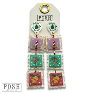 Christmas stamps acrylic earring