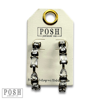 Clear rhinestone hoop earring