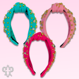 Rhinestone top knot headband