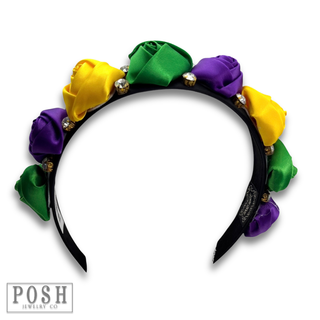 Mardi Gras rose headband