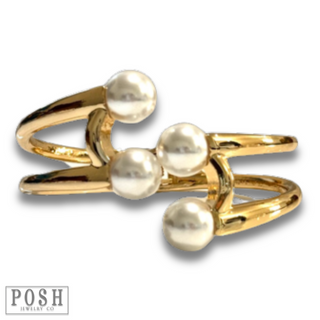 Pearl bead cuff bracelet
