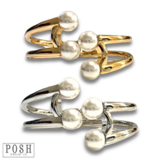 Pearl bead cuff bracelet
