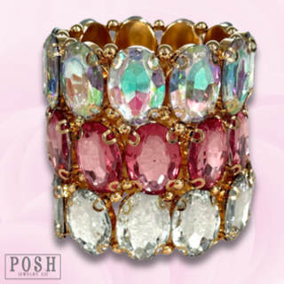 Oval rhinestone bracelet