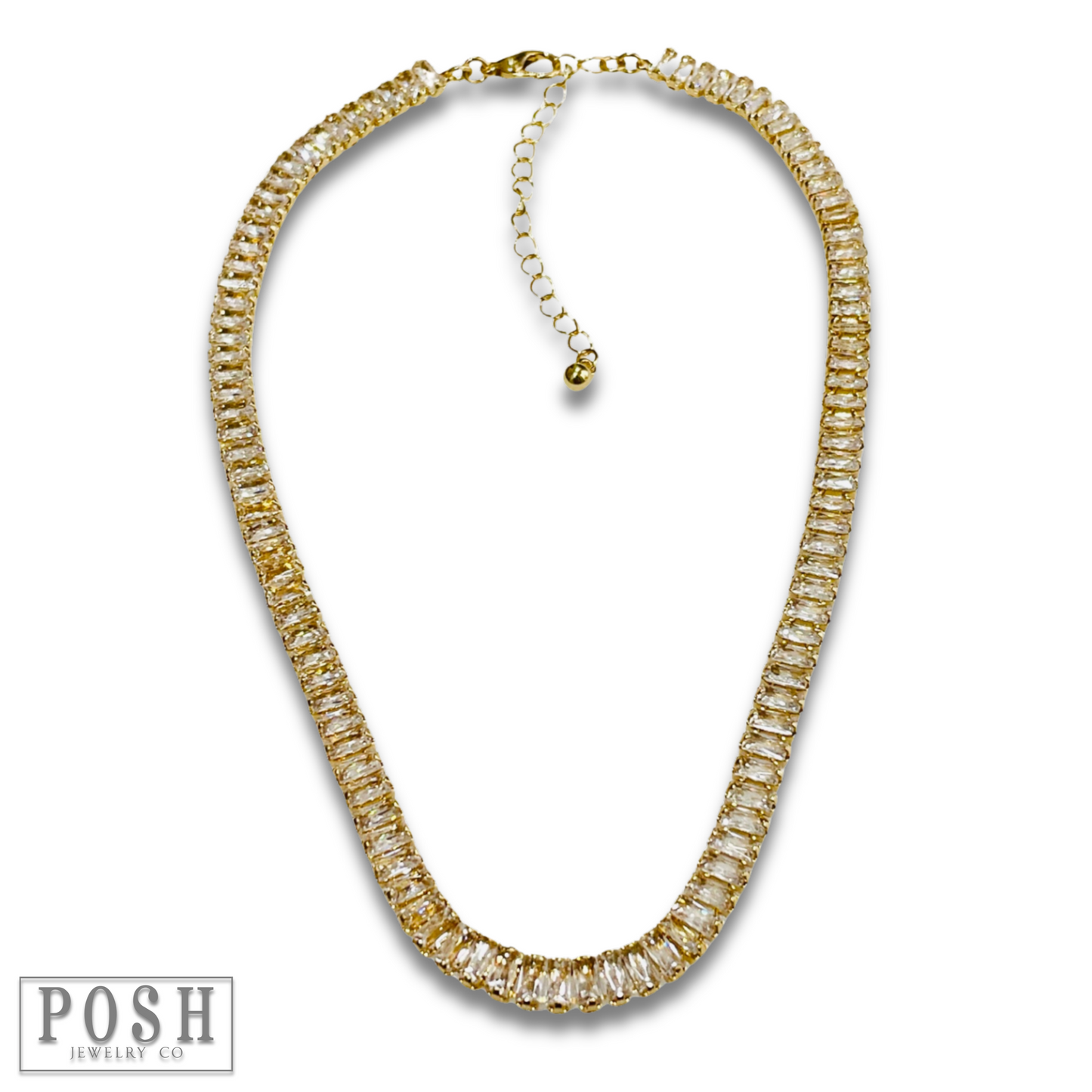 Rhinestone tennis necklace