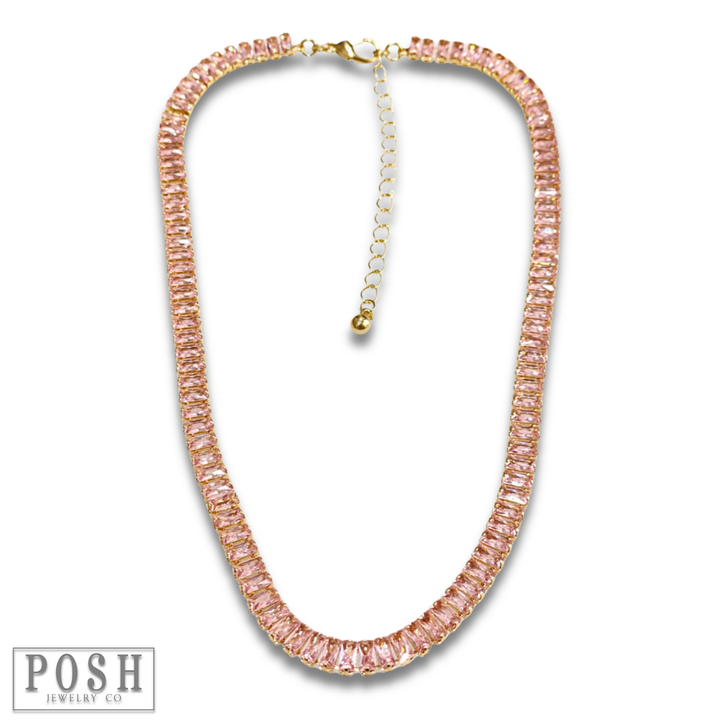 Rhinestone tennis necklace