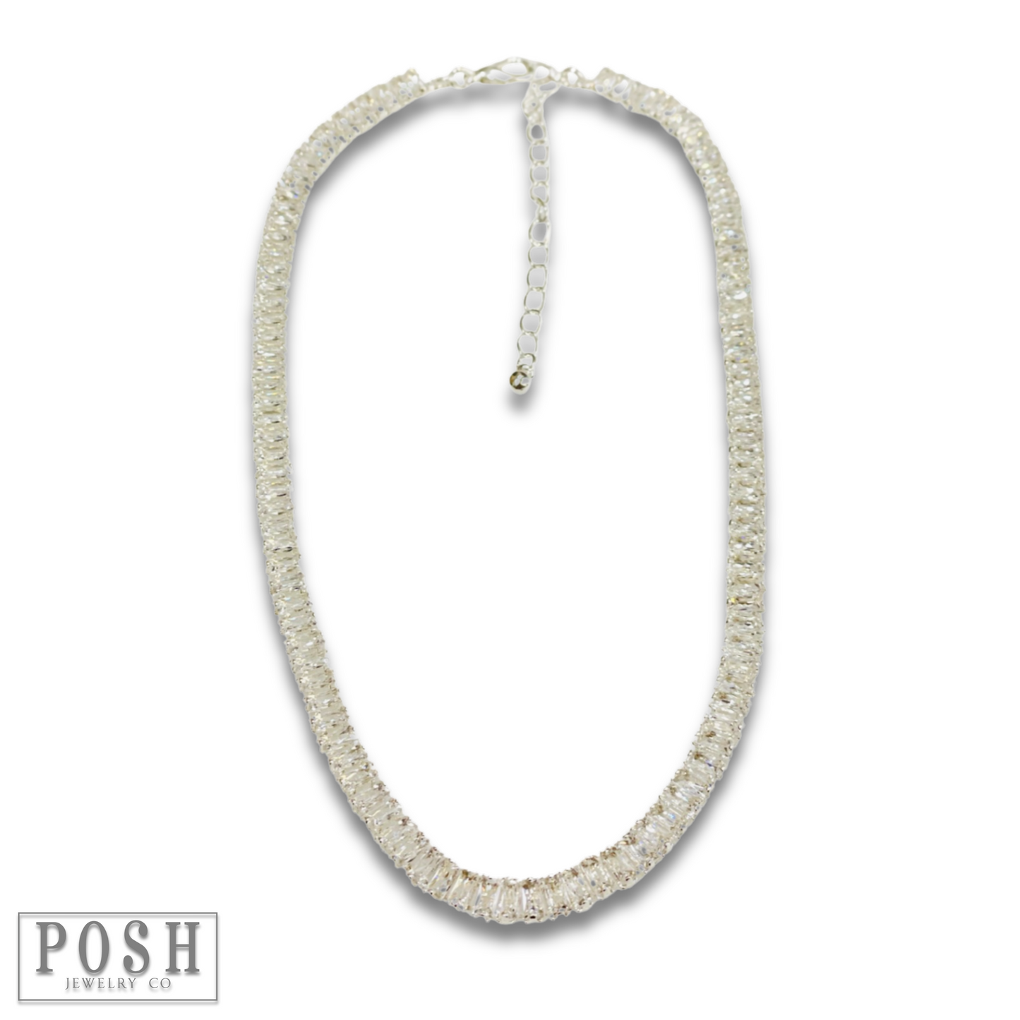 Rhinestone tennis necklace
