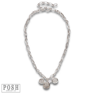 Link chain necklace with charms