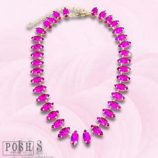 Marquise shape rhinestone necklace