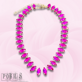 Marquise shape rhinestone necklace