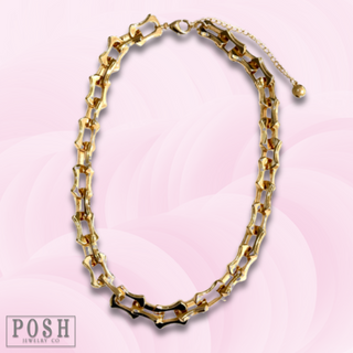 Large link chunky gold chain necklace