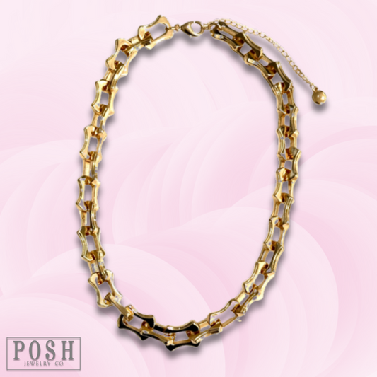 Large link chunky gold chain necklace