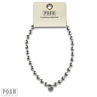 Rhinestone pendant flat bead choker necklace