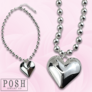 Puffed heart necklace