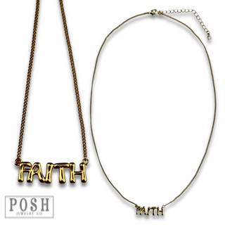 Bubble letter pendant necklace