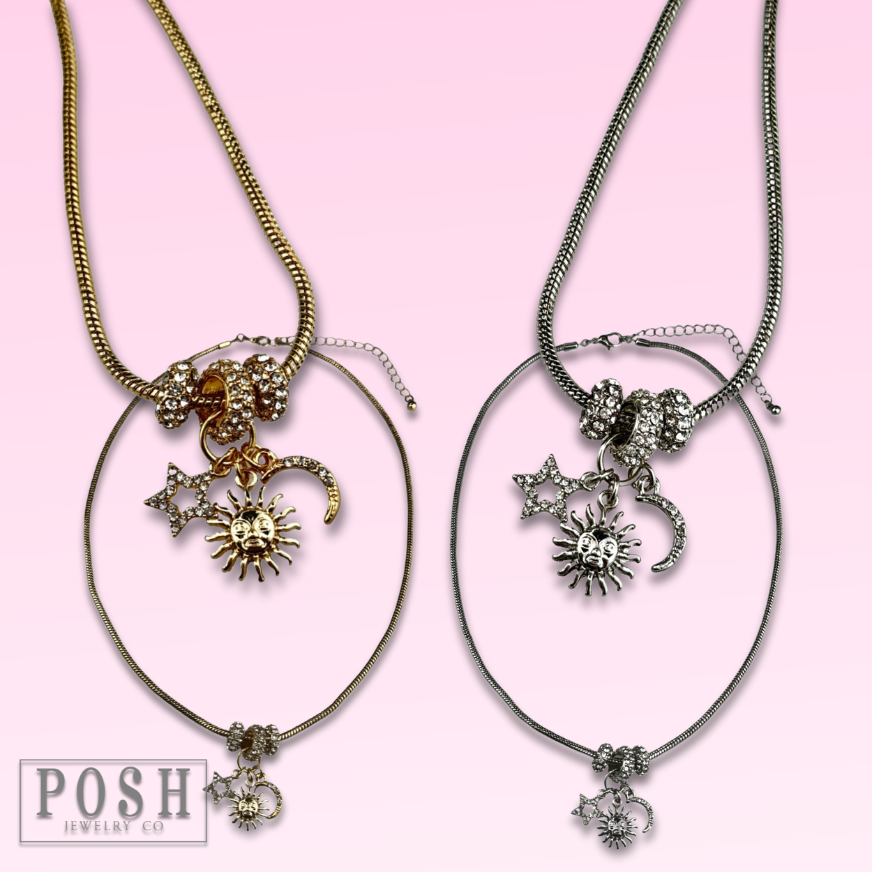 Sunburst charm necklace