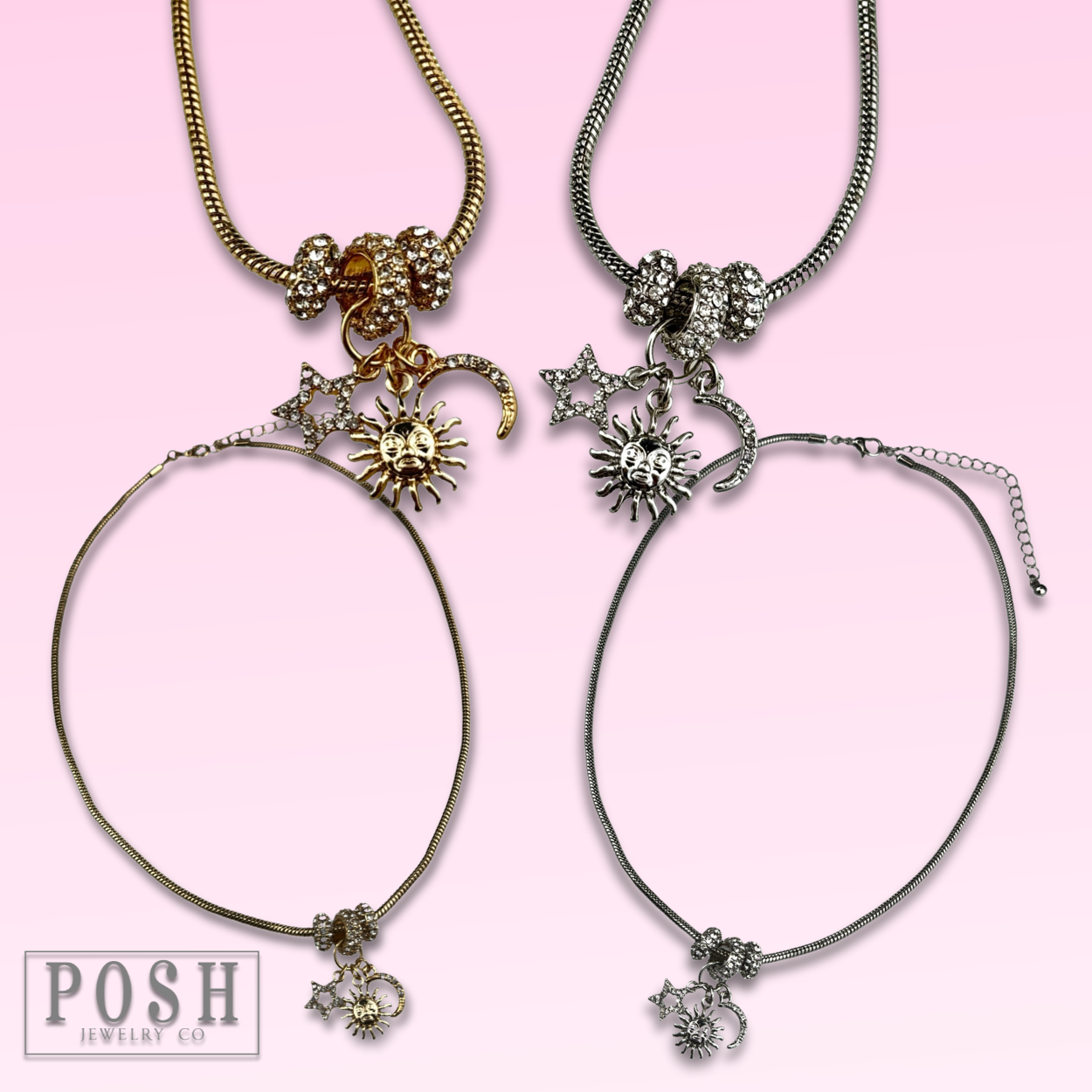 Sunburst charm necklace