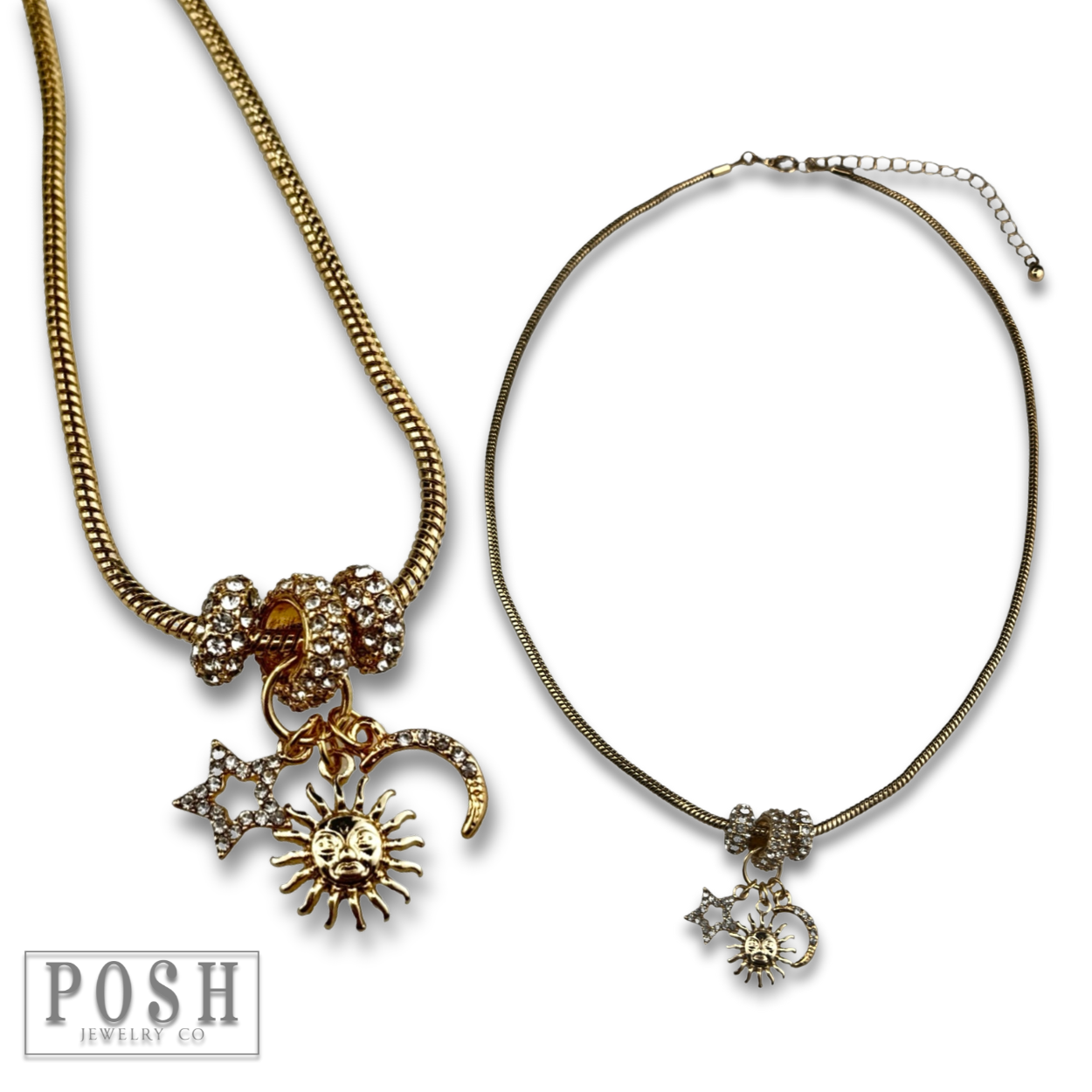 Sunburst charm necklace