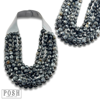 Multi-strand magnetic clasp necklace