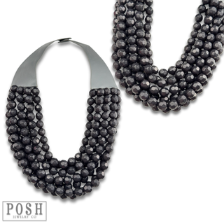 Multi-strand magnetic clasp necklace