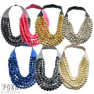 Multi-strand magnetic clasp necklace