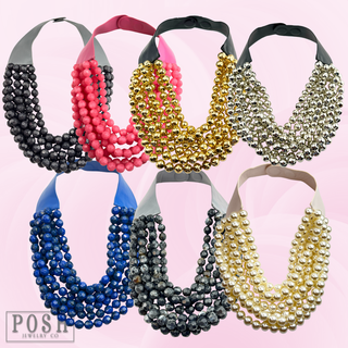 Multi-strand magnetic clasp necklace
