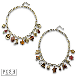 Fall theme charm necklace