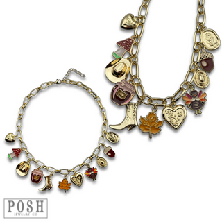 Fall theme charm necklace