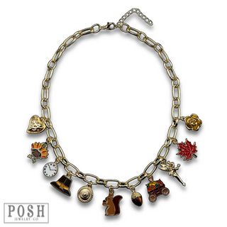 Fall theme charm necklace