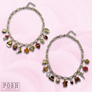 Fall theme charm necklace