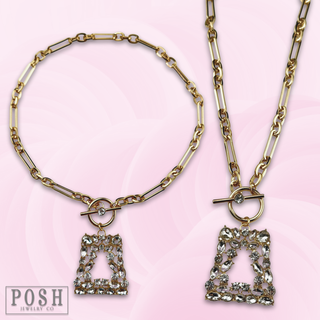 Rhinestone cocktail necklace