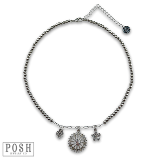 Rhinestone charm necklace