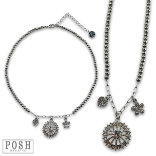 Rhinestone charm necklace