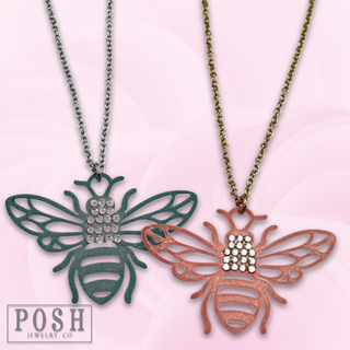 Bumble bee pendant necklace