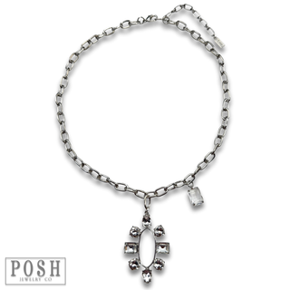 Rhinestone pendant and chain necklace