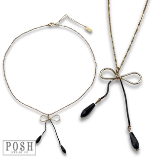 Whimsical bow pendant necklace