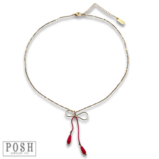 Whimsical bow pendant necklace
