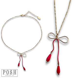 Whimsical bow pendant necklace