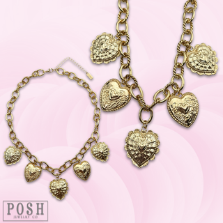 Heart multi-charm necklace