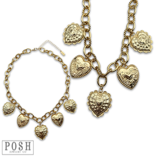 Heart multi-charm necklace