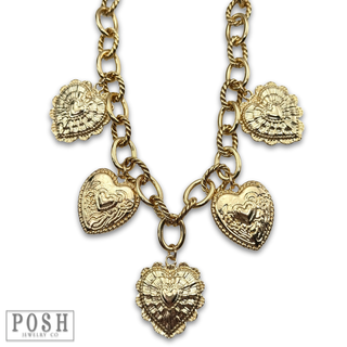 Heart multi-charm necklace
