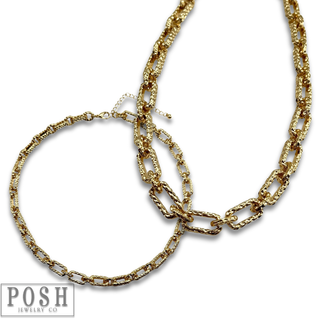 Chunky textured gold necklace chain