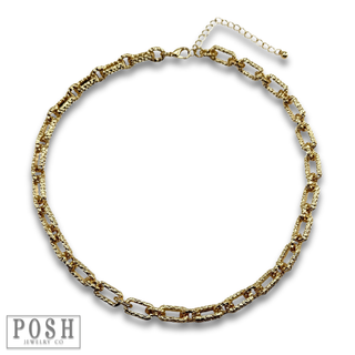 Chunky textured gold necklace chain