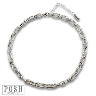 Chunky textured chain necklace