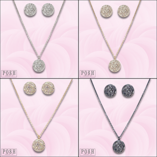 Pave rhinestone necklace and earring set, last call