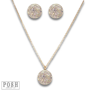 Pave rhinestone necklace and earring set, last call