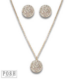 Pave rhinestone necklace and earring set, last call