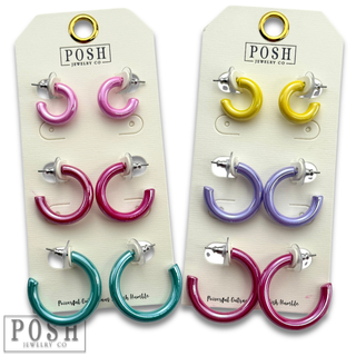 Multi-color hoop earring set - LC